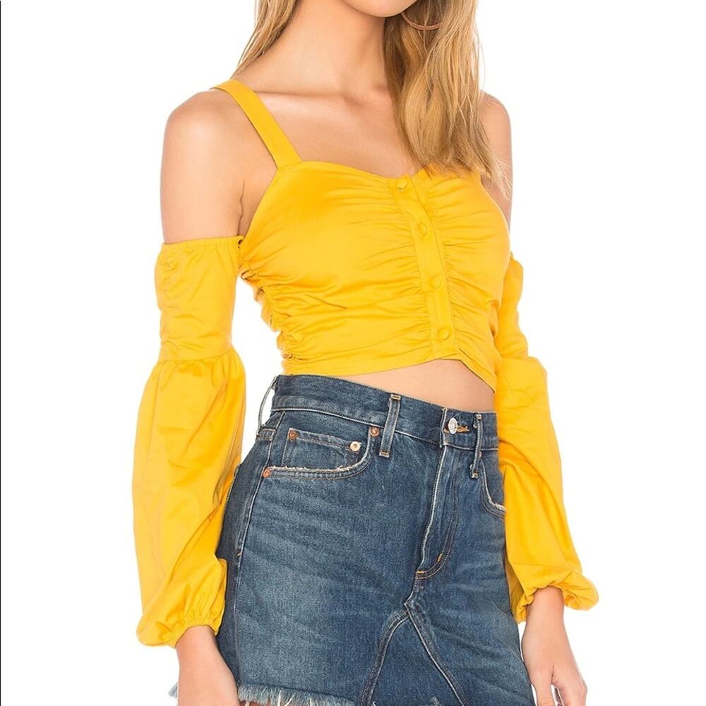 Tularosa Cold Shoulder Charlie Top Yellow Size XS